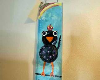 Outsider Artist Toby Hollinghead from Opp Alabama  18" by 5.5" painted on wood