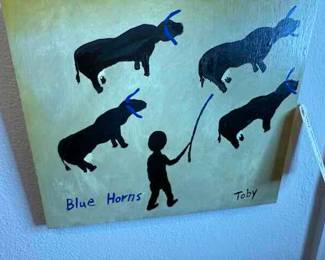 Outsider Artist Toby Hollinghead from Opp Alabama 14" by 12" painted on wood