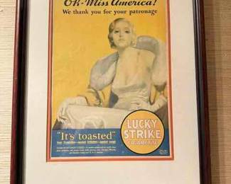 17" by 13" Lucky Strike Ad