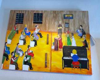 Outsider Artist Toby Hollinghead from Opp Alabama 40" by 30" painted on Canvas