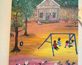Outsider Artist Toby Hollinghead from Opp Alabama 16" by 20" painted on canvas