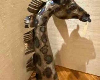Metal Giraffe Sculpture- artist unknown 40" tall purchased at the Greater Gulf Coast Arts Festival