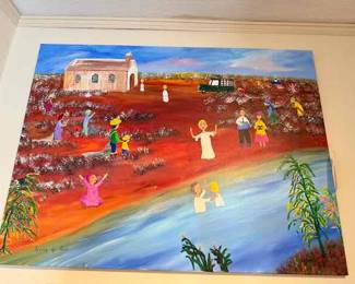 Outsider Artist Toby Hollinghead from Opp Alabama 40" by 30" painted on canvas