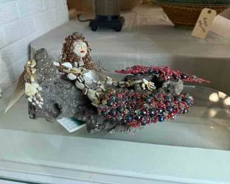 Beaded Mermaid Sculpture