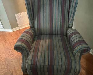 Upholstered wing chair $150