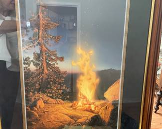 Stephen Lyman “Sunset Fire”. Signed and numbered, Beautifully, professionally matted and framed. 28”x41.5” $800