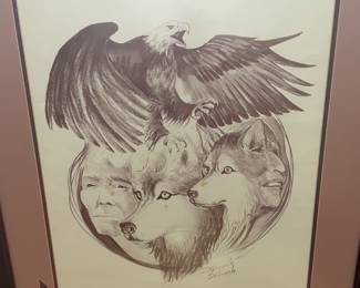 Carole Bourdo. 24”x27”. Framed, signed, numbered. Some foxing. $250