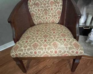 Cane and upholstered side chair. $150