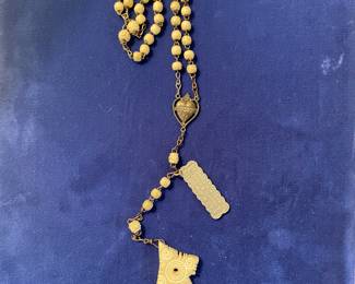 French rosary, carved natural material $50