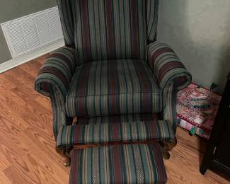 Upholstered wing chair recliner $150