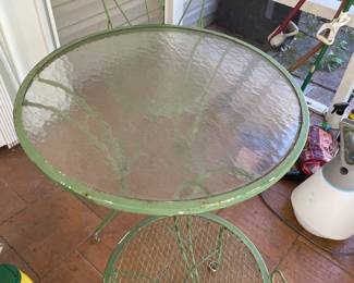 Metal parlor table w/2 chairs. $150