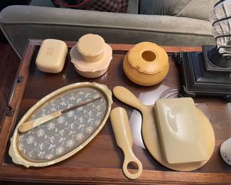 Celluoid dresser set. $100 all 