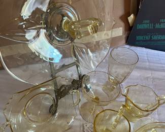 Elegant (Depression) Glass'-Yellow Jubilee' by Lancaster 1930's