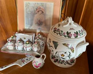 Portimeirion Botanic Gardens Tureen...Luneville French Pot-de- creme Set