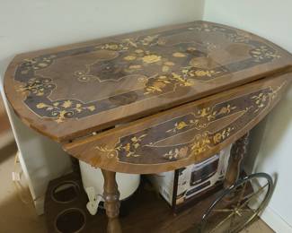 Inlaid tea cart