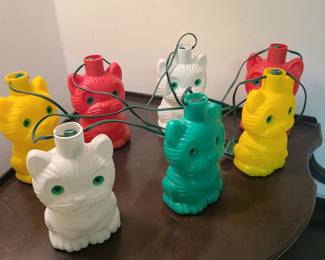 Wow! Vintage Blow-mold kitty cat hanging lights