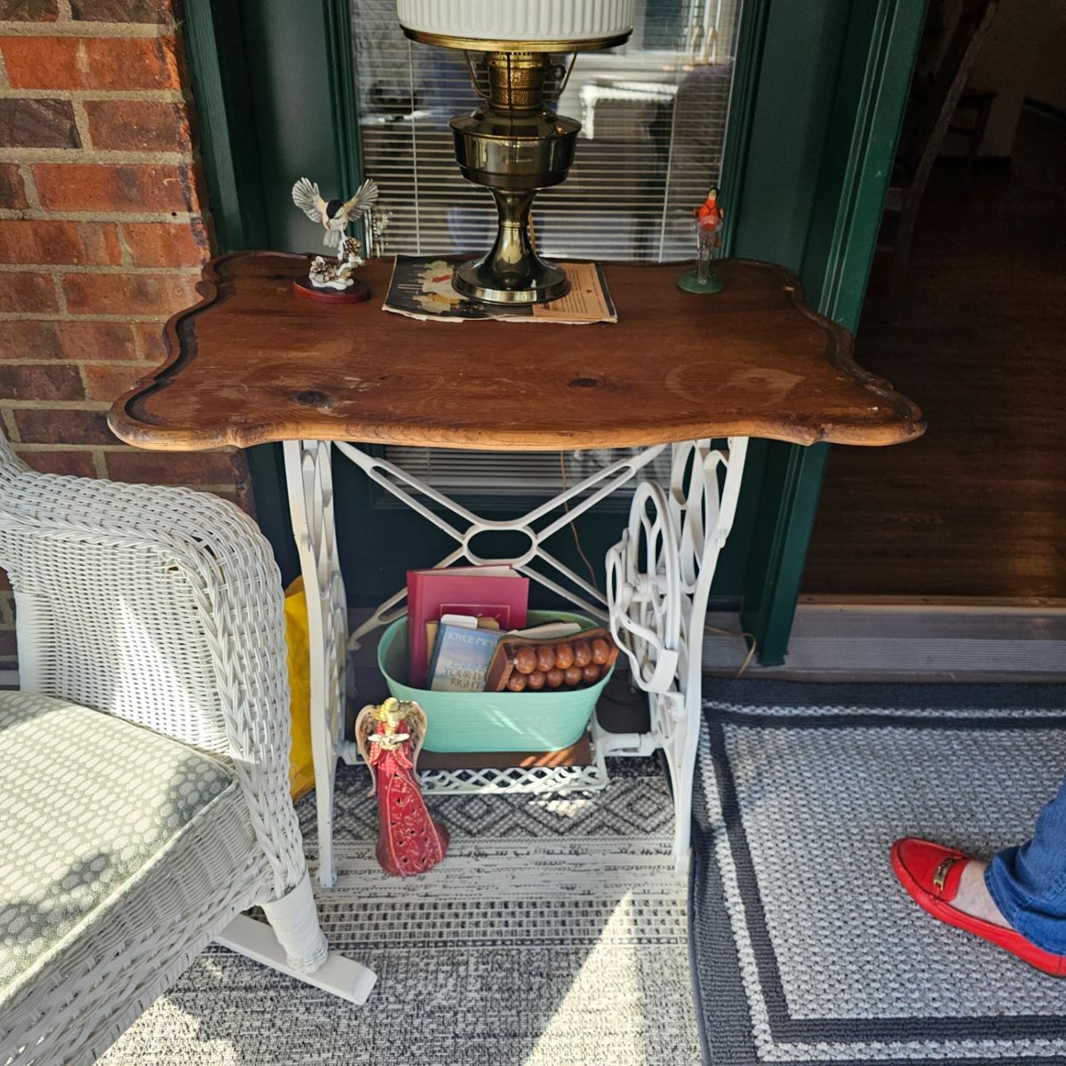 Vintage Wood Top & Cast Iron Table. This is a very unique piece that is in wonderful condition! 