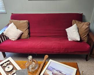Wood Frame Futon with Cushion and cover, pillows not included. $100