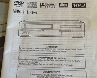 Sansui DVD player Video cassette recorder