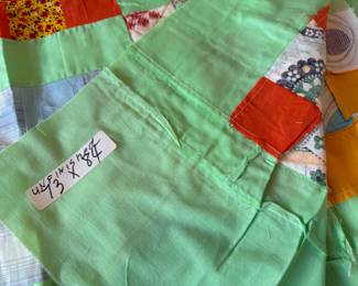 Unfinished quilt 73” x 84”