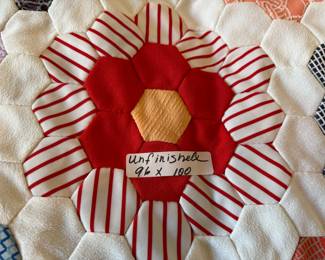 Unfinished quilt 96” x 100”