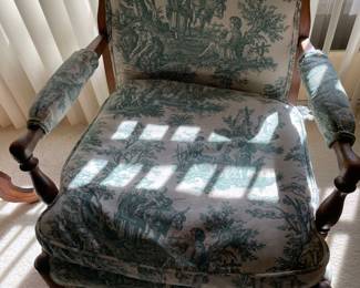 Pair of antique maple open arm chairs