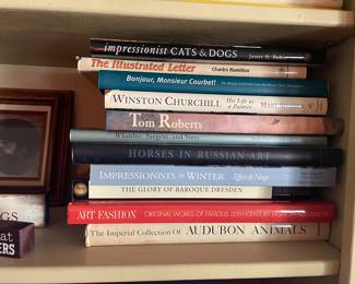 Fantastic selection of books - military, fashion design, cookbooks …