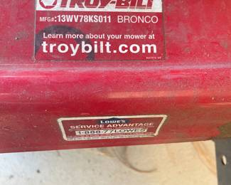 Troy Bilt riding mower with leaf bag.  Confirmed that  runs and works good.  Will presell this $600