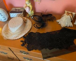 Vintage hats and lace collar