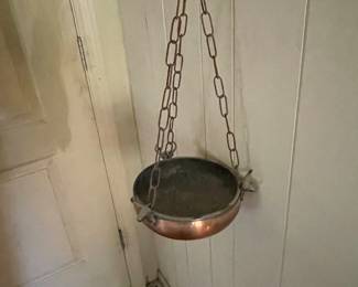 Copper hanging planter