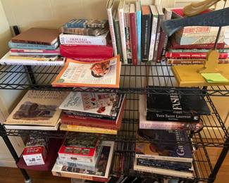Fantastic selection of books - military, fashion design, cookbooks …