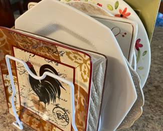 LOTS of decorative platters and serving pieces