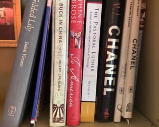 Fantastic selection of books - military, fashion design, cookbooks …