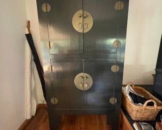 Black lacquered Asian cabinet