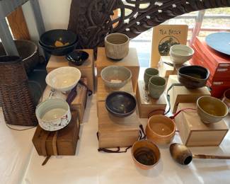 Large collection of new in the box Japanese pottery - hint:  great Xmas gifts, comes with its own beautiful wooden box