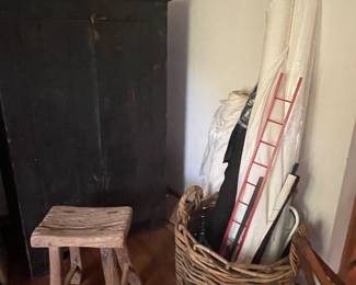 Primitive cabinet and stool