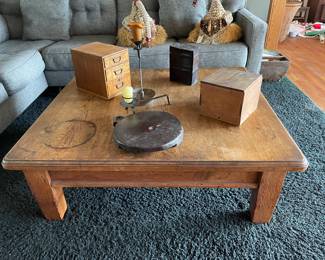Primitive and well loved oak table