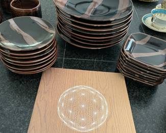 Pictured here:  one set of 8 plates,  bowls and bread plates. THERE ARE TWO MORE SETS OF 8 