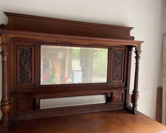 Antique Eastlake Victorian walnut sideboard or buffet with a mirrored back