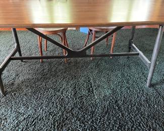 Modern vintage dinning table with an Asian and mid century look.