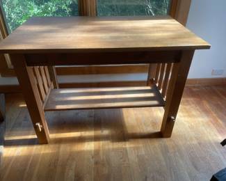 Antique Mission desk, with mortise-and-tenon joints and dove tails.