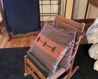 Silk pillow covers, Mission rocker