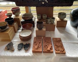 Large collection of new in the box Japanese pottery - hint:  great Xmas gifts, comes with its own beautiful wooden box