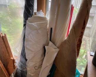 Various rolls of fabric