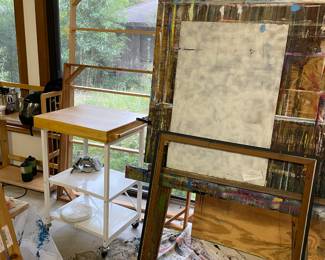 Large eagle, canvas stretchers, frames