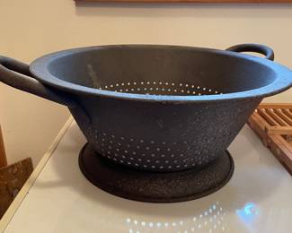 Cast iron large colander 
