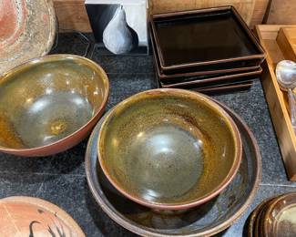 Hand thrown pottery bowls and plates