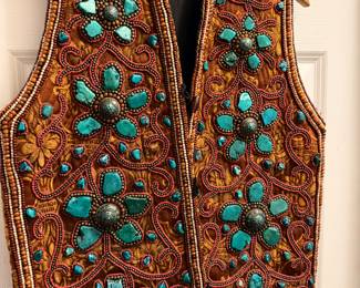 Hand made Tibetan Turquoise vest. One of only 2 I’ve ever found online.