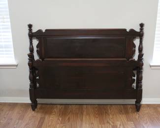 Vintage 6 Piece 1950's Mahogany Full Headboard & Footboard