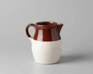 TwoTone Brown and White Ceramic Pitcher 1 hero